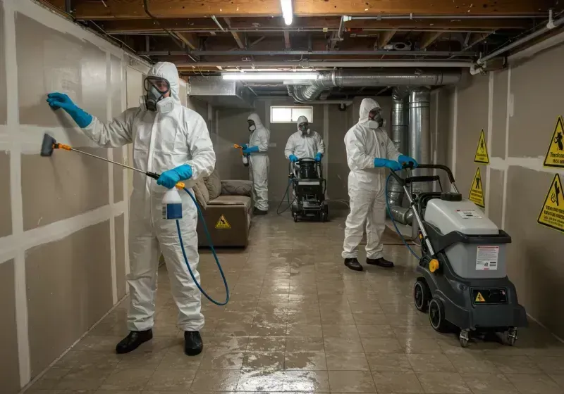 Basement Moisture Removal and Structural Drying process in Russell County, AL